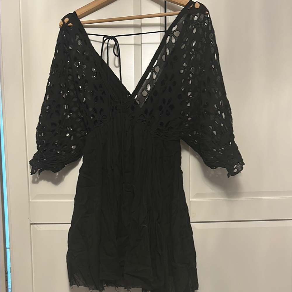 Free People Black Lace Dress